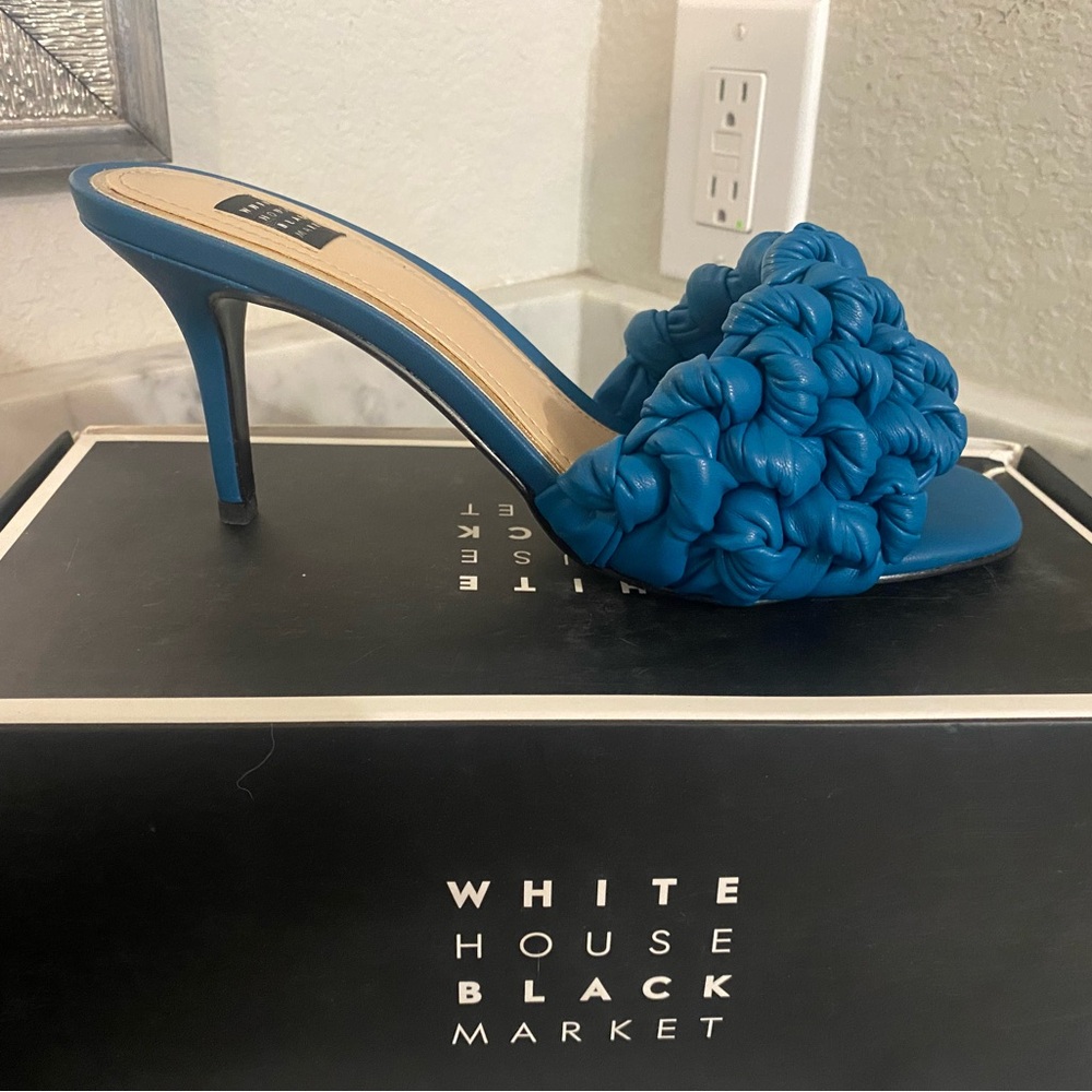 Beautiful Aqua Blue heeled wedges